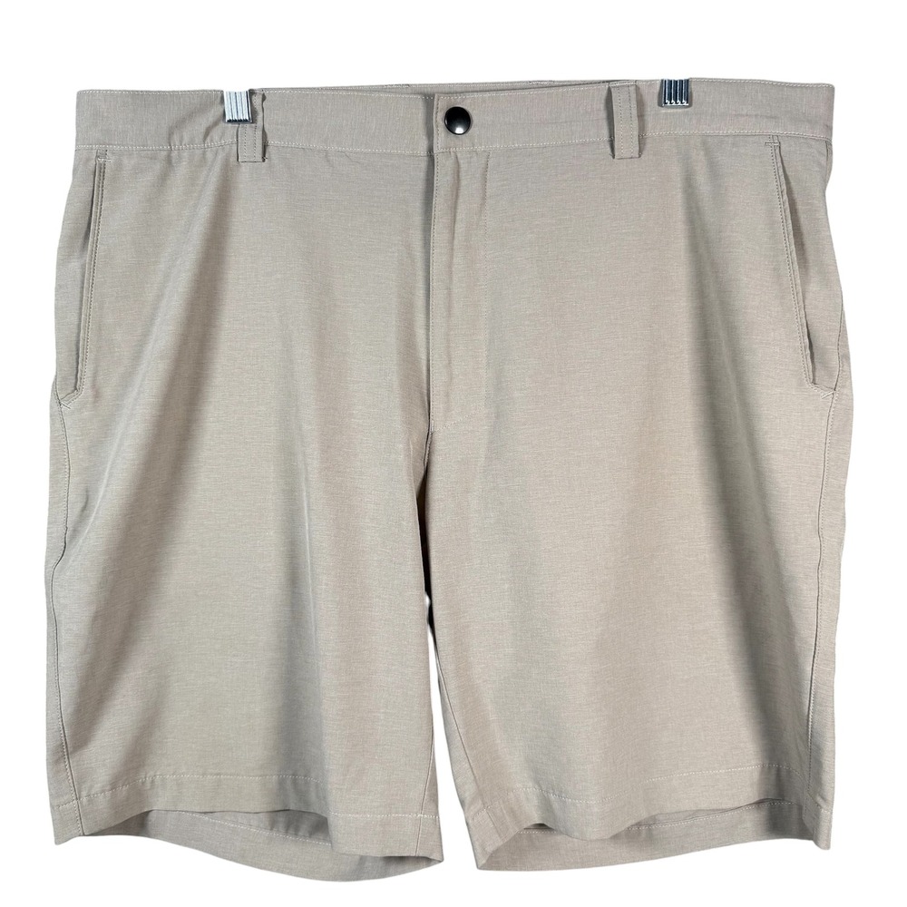 Peter Millar Shorts Crown Sport Men 38 Tan Performance Stretch Golf Khaki‎ Flat